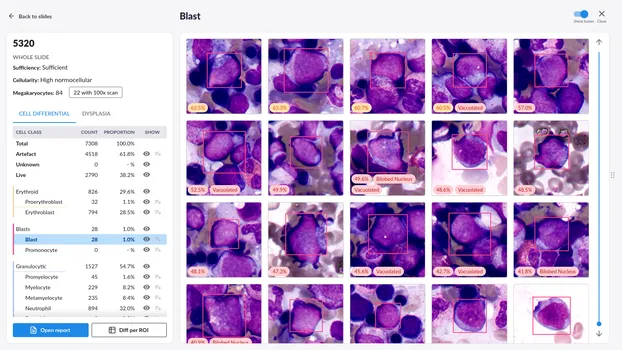 A screenshot of Cellbytes showing a list of cells with their labels.