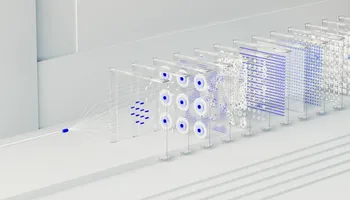 3D illustration of a neural network